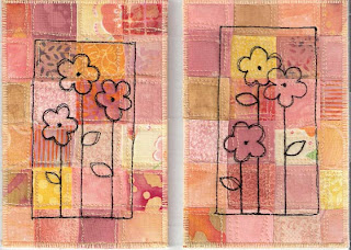 fabric art postcard