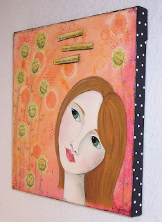face girl painting acrylic canvas art original