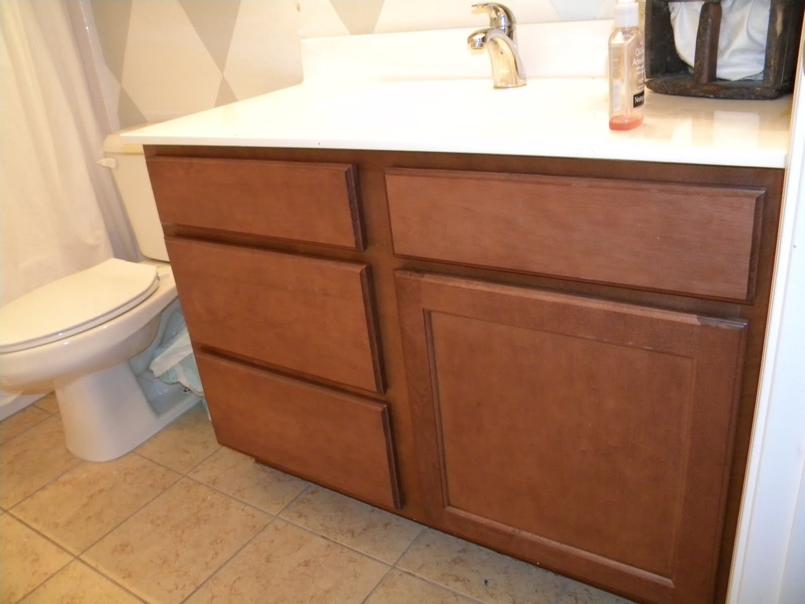 Refinished Bathroom Vanity Before And After