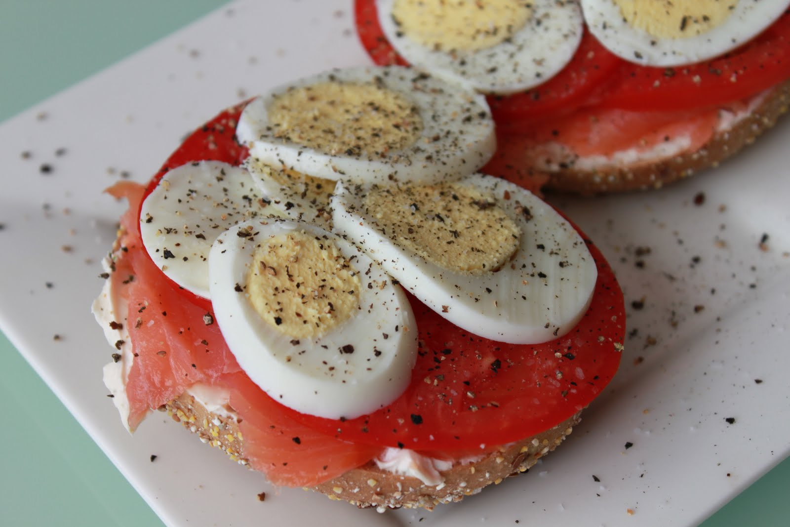 everywhere orange Lox and Bagel with Tomato