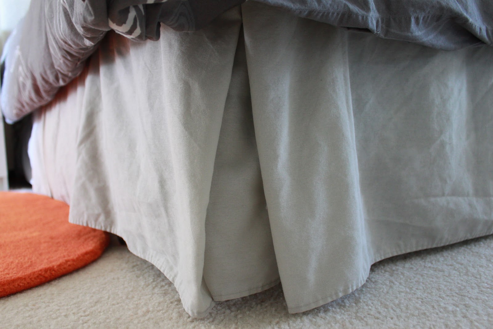 everywhere orange Revamped Bed Skirt Tutorial