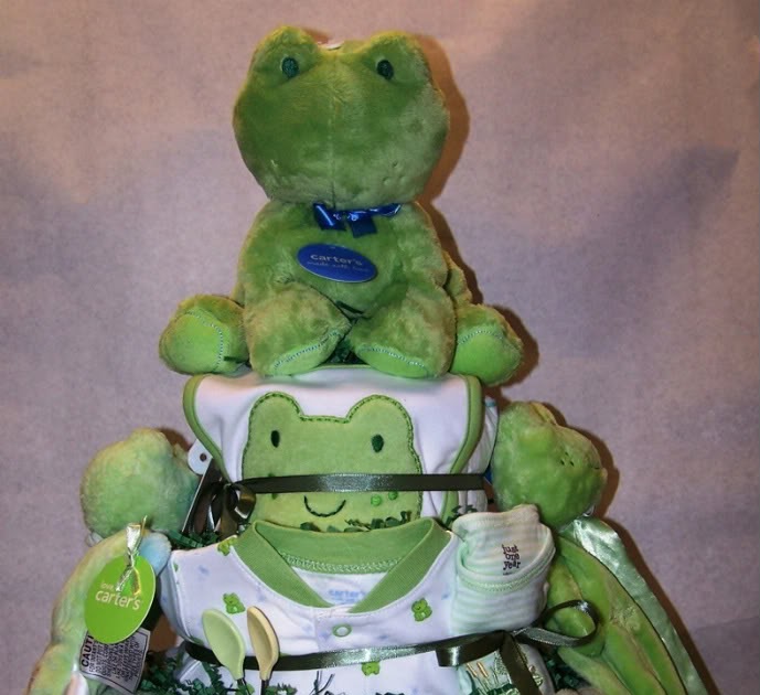 MN Diaper Cakes Frog 3 Tier Diaper Cake 135.00