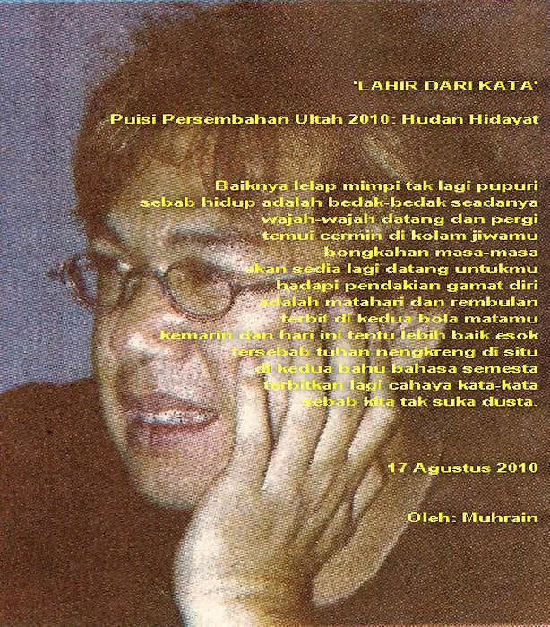 PUISI PERSEMBAHAN ULTAH:  HUDAN HIDAYAT