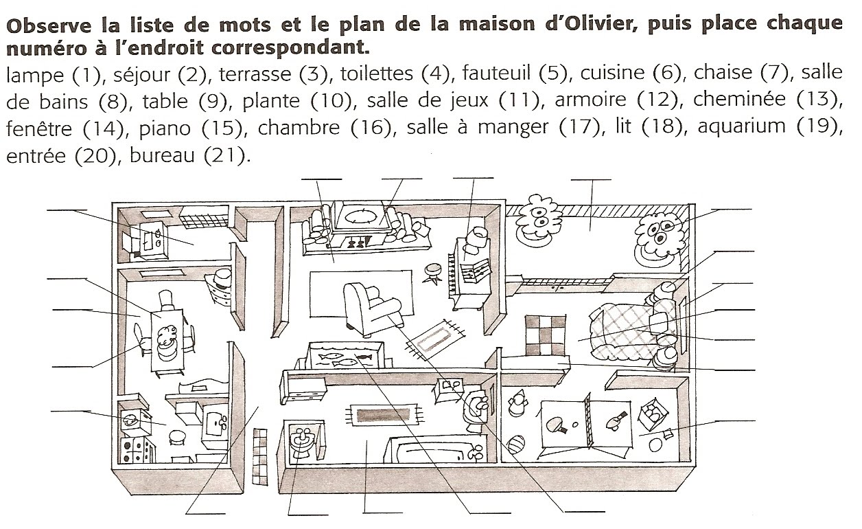 Plan de la maison  Fle, Langue étrangère, France