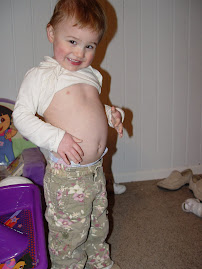 lainey was showing off her "baby" belly too