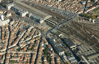 photo aerienne gare Saint Jean a Bordeaux