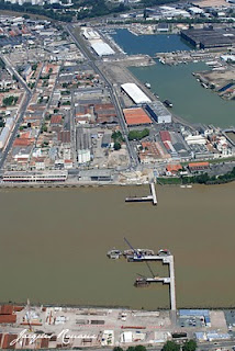 vue aérienne chantier pont Bacalan Bastide à Bordeaux