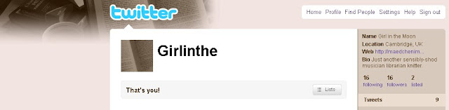 Screenshot of the Twitter profile page of Girlinthe