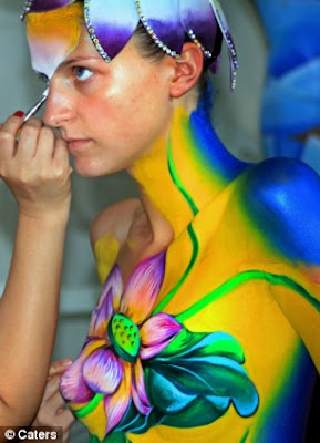 body paint flowers