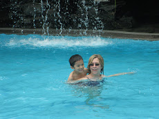 Mama and Drew in the pool