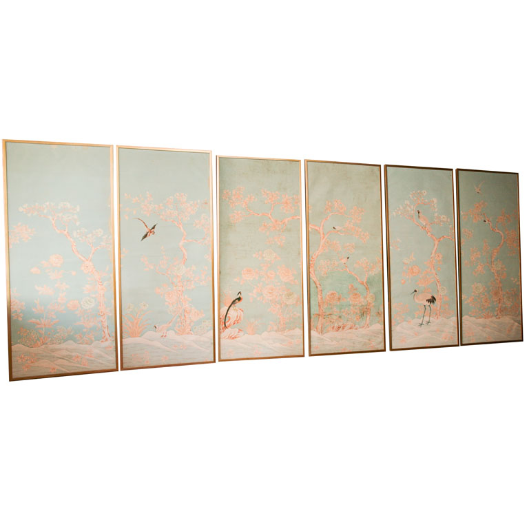 Chinoiserie Chic: Framed Chinoiserie Wallpaper Panels