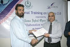 Muhammad Hamid received Certificate form Abdul Hafeez Dean Faculty of Social Sciences in Library.2