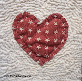 Heart Quilt Machine Pieced and Hand Applique, Hand Quilted.