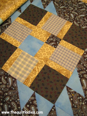 Baby Boy Quilt in Blue, Yellow and Brown