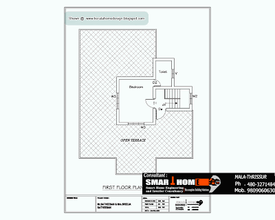 Home plan and elevation - 1610 Square Feet.