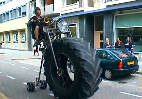 motorized penny farthing