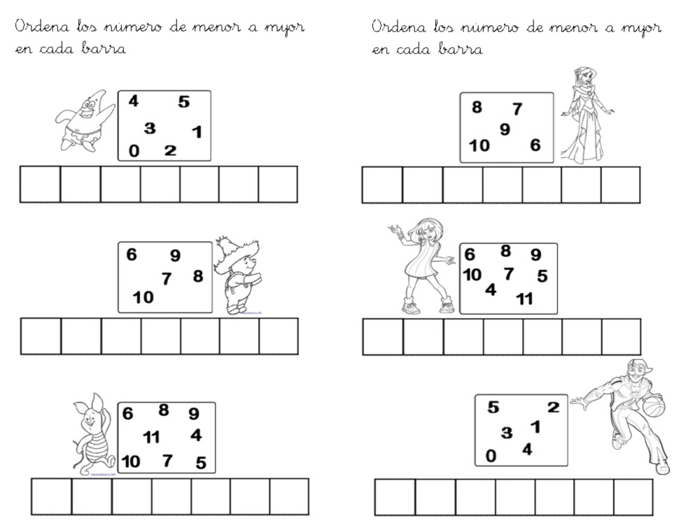 Trabaja con los niños de Educación Infantil: Ordena los números