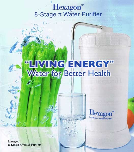 typed thoughts Hexagon PiWater Filter from Cosway