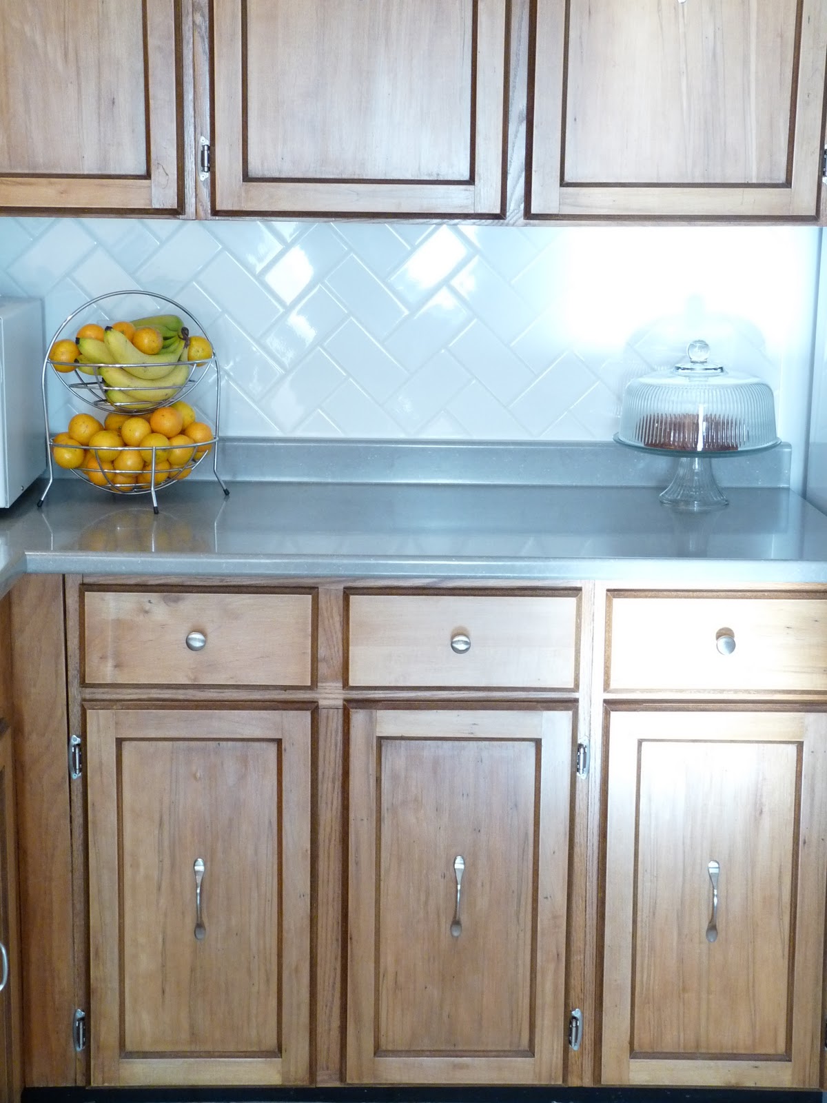 Teak kitchen cabinets Don't worry, empty wall, I will dress you up soon . . .