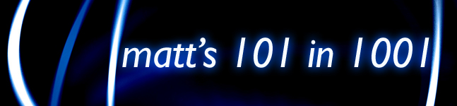 matt's 101 in 1001