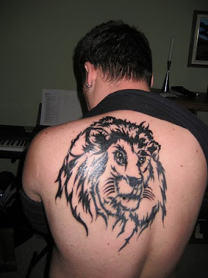 lion tattoo tribal designs are cool back tattoo ideas for men