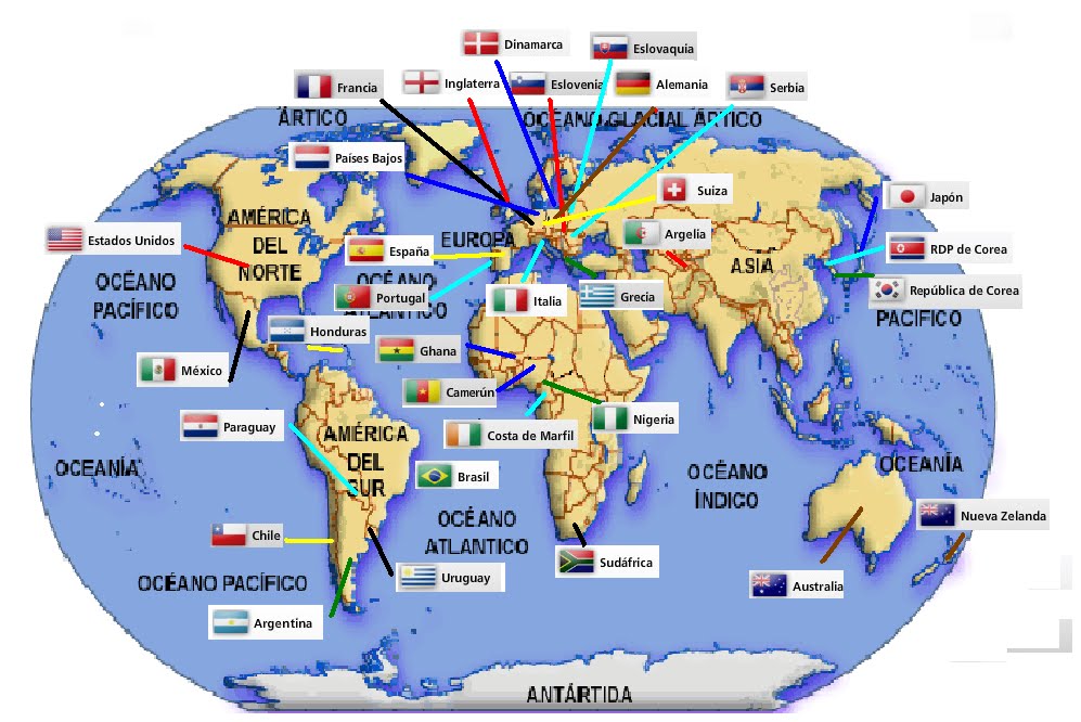 Waka-Waka: Mapa Mundi con los paises del mundial