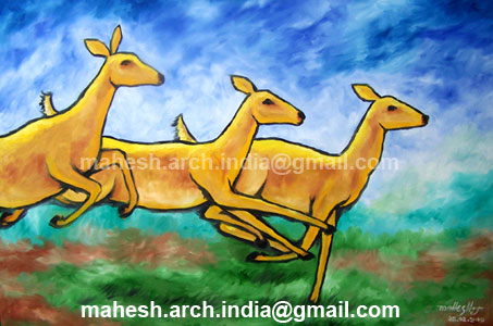 deers-oil-36"x24"