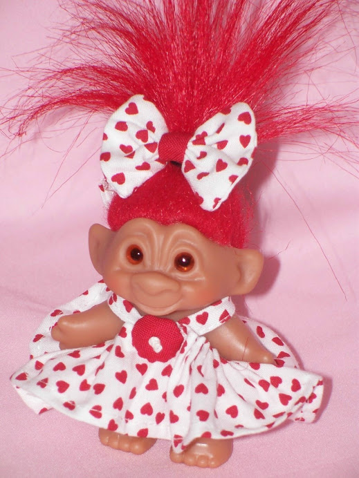 #T40 Red Heart Dress For 3" Troll Doll