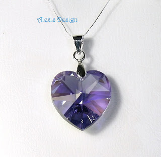 Colier Swarovski Violet Heart