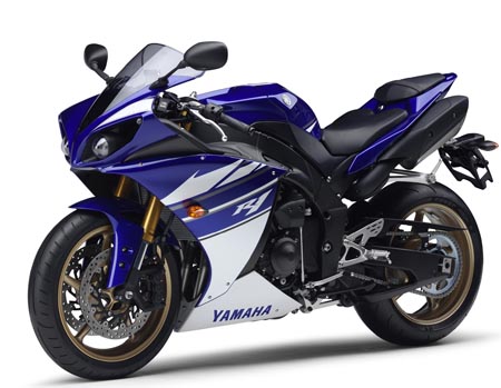 Blue Yamaha Motorbike