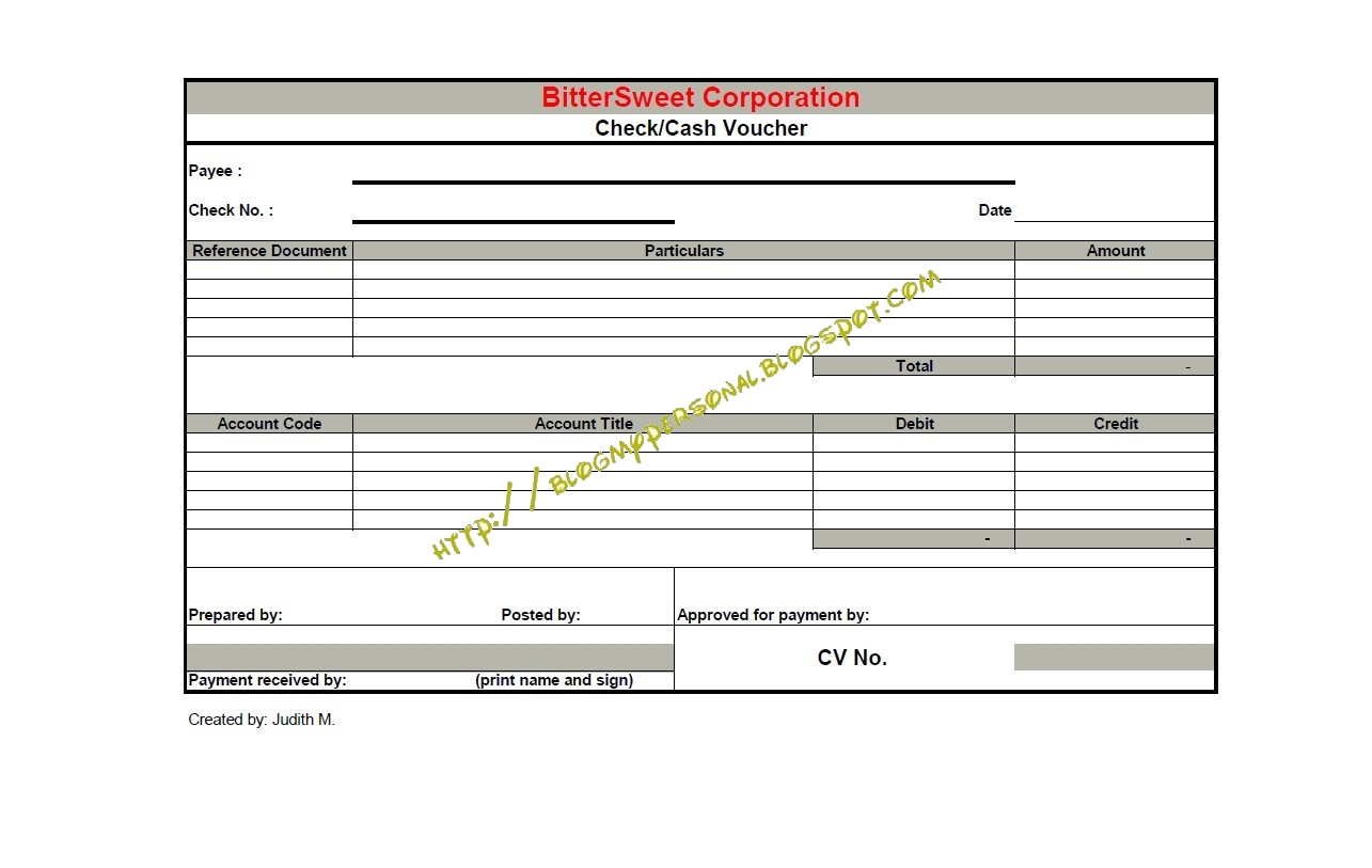 Accounting Forms Check Voucher IS SHE BS