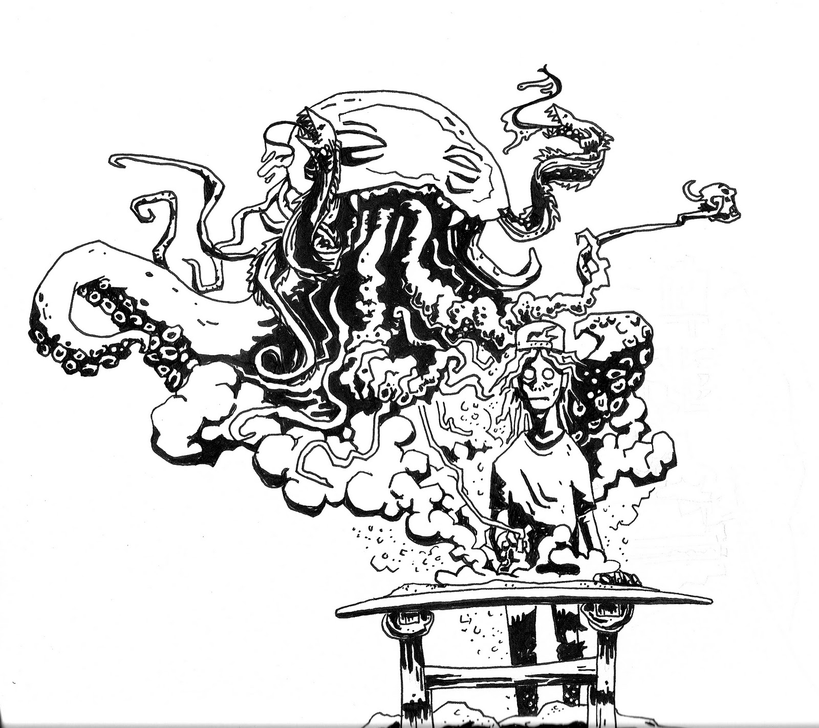 Smoke Monster Drawing