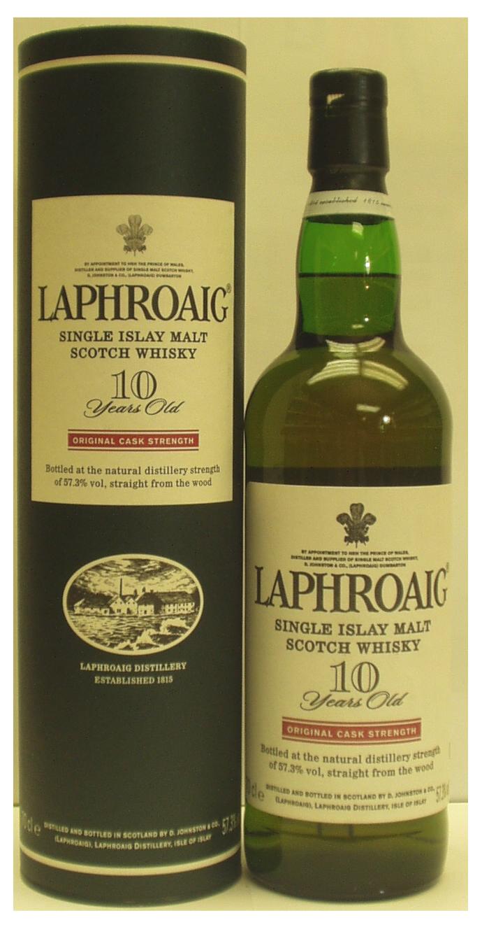Whisky merchants Laphroaig 10 year old Scotch Whisky Cask Strength