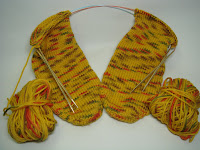 2 @ time ~ Toe up socks on 2 Circulars