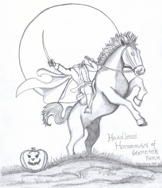 Cartoon Headless Horseman Sketch Drawings for Adult