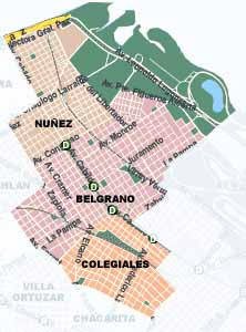 Comuna 13. Integrado por: Nuñez, Belgrano y Colegiales