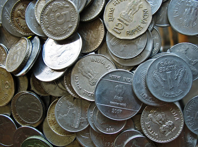 mixed Indian coins