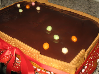 Tarta de galleta y chocolate