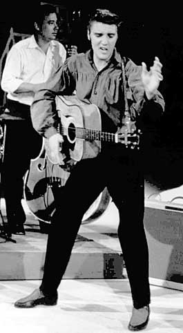 Elvis Presley performs on 'The Ed Sullivan Show' on Sept. 9, 1956. (AP Photo/Museum of Television & Radio) No can possibly be reading this now, 24 January 2013. M.B.