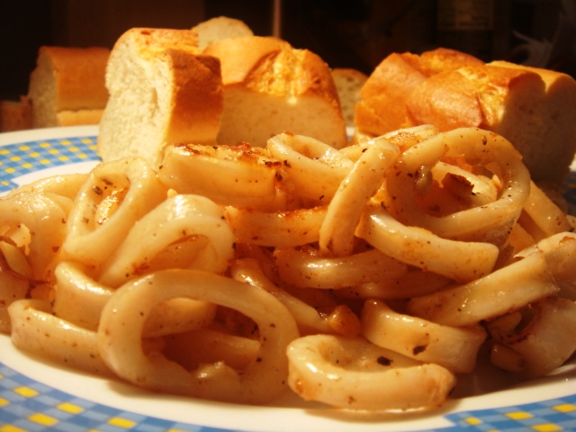 memories of Mahesh... squid butter pepper garlic recipe