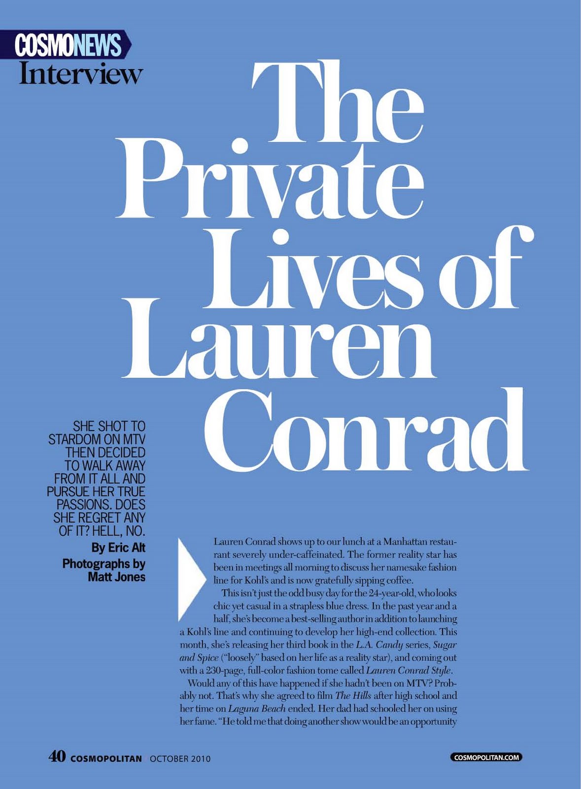 Wallpaper World: Lauren Conrad on the cover of Cosmopolitan Magazine
