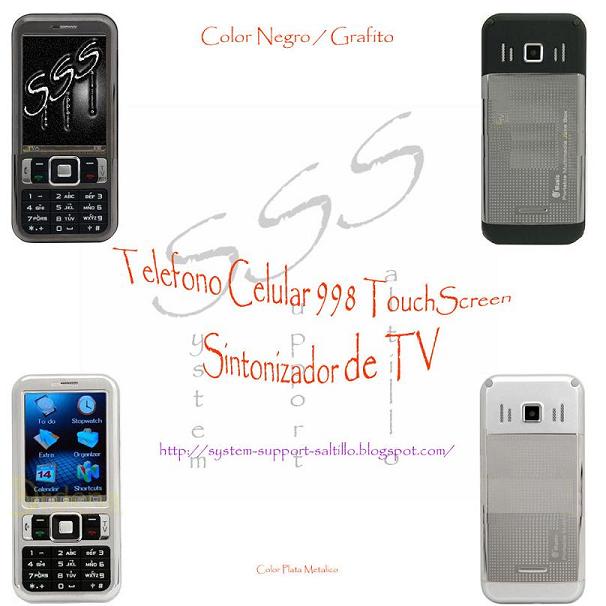 Teléfono Celular 998 Touchscreen Sintonizador de TV Grafito y/o plata metalico