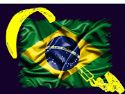Kitesurfing art (bandeira brasil kitesurfing)