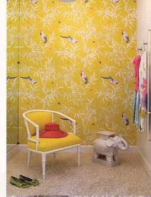 the yellow wallpaper. elephant, love the yellow!