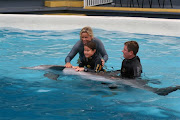 Nicole hablando con el delfin