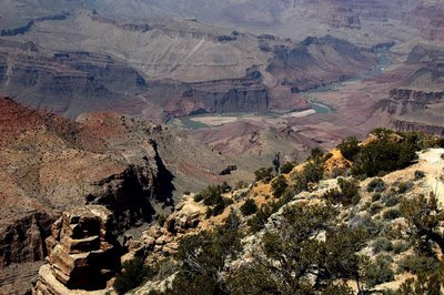 looking down at the Colorado River from the Desert View observation area