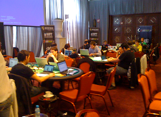 The media setting up for Day 2 at WPT Marrakech