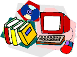 computer and books