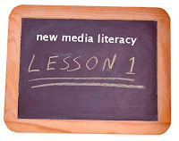 chalk board that says media literacy lesson one