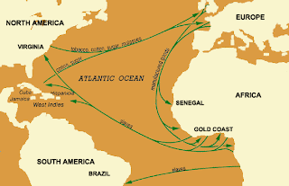 Triangular Trade Blank Outline Map